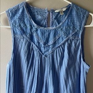 Lucky Brand Light Blue Eyelet Blouse